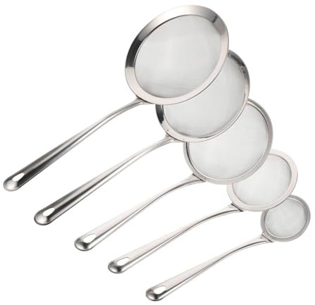 5 Set Plata Coladores de Acero Inoxidable para Cocina