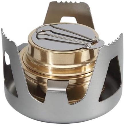 JZLEJC Alcohol Stove, 3.82x3.82x1.81 Adjustable Temperature Mini Spirit Burner, Portable Camping Stove, Lightweight Backpacking Stove, Outdoor Camping Burner for BBQ Cooking Picnic
