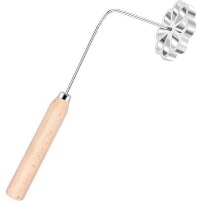Okeeyseda Rosette Timbale Fer Ensemble Bunuelera avec PoignéE Traditionnel Mexicain Bunuelo Pâtissier Cutter pour Gadget de Cuisine Fleur
