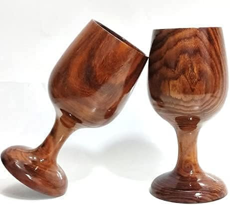 TreegoArt Weinkelch aus Holz, Trinkbecher, Bierglas-Set, Weinglas, Geschirr, Küchenutensilien, Barzubehör, Holz-Heimdekoration, je 140 ml, 2 Stück
