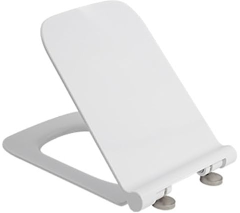 Brigtviee Tavoletta WC Rettangolare, Quadrato Arrotondato,Sedile WC Soft Close,ASSE WC con Cerniera Regolabile A 360°,Coperchio Water in Materiale Pp, Copri Water Universali