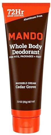 Mando Whole Body Deodorant - Men's Aluminum-Free Invisible Cream Deodorant - Cedar Grove - 3.0 Oz - Pack Of 01