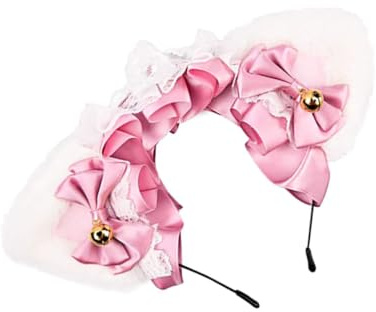 Homoyoyo Diadema Orejas De Gato y Campana Accesorio Cabello De Felpa Tocado Para Cosplay Diadema Orejas De Gato Para Festivales
