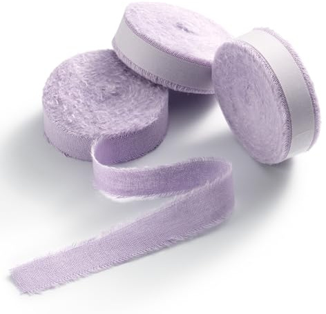 AOKSUNOVA Baumwollband Schleifenband Baumwolle Geschenkband Flieder | Baumwollband als Stoffband und Schleifenband, Natürliches Geschenkband für Verpackung, Kreative Dekoration und Floristik