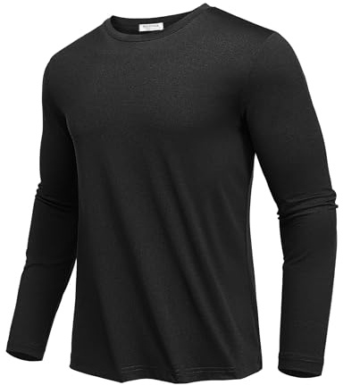 PINSPARK Camiseta Deportiva De Manga Larga para Hombre Protección Solar UPF 50+ Secado Rápido Alto Rendimiento Cuello Redondo Running Fitness Senderismo Actividades Al Aire Libre