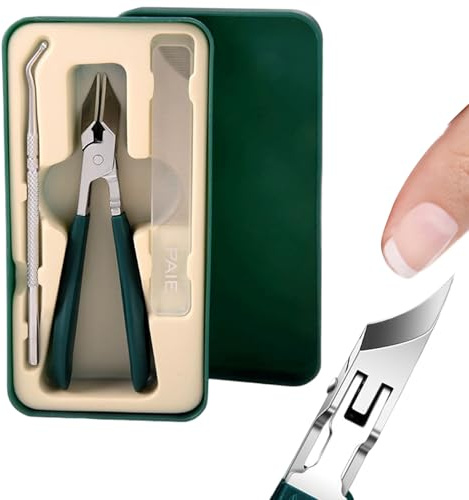Forbici per unghie - Taglierina per unghie incarnite con larghezza, angolato antispruzzi impugnatura antiscivolo per cuticole manicure a casa unisex