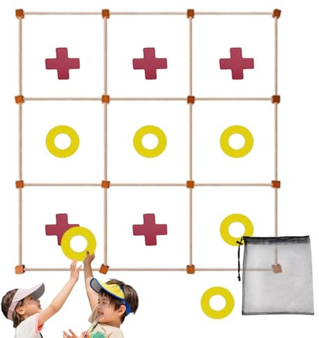 Generisch Ti-C Tac Toe Outdoor-Spiel, Riesen-Outdoor-Spiel, Spielzeug, Steigerung der Hand-Auge-Koordination, schnelles Setup, 90x90 cm, ideal für Familienaktivitäten