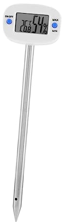 Hemobllo Thermomètre-hygromètre de Sol en INOX Mini Outil D'analyse des Sols pour Jardinage Testeur Portable sans Batterie Mesure Précise Température et Humidité