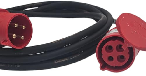 32A 4-Pin Three Phase Extension Lead – 400V Industrial Cable – Titanex H07RN-F 4G4 – Heavy Duty Rubber – IP44 Rated – UK-Made by MotorCables (5m to 25m (25 Metres)