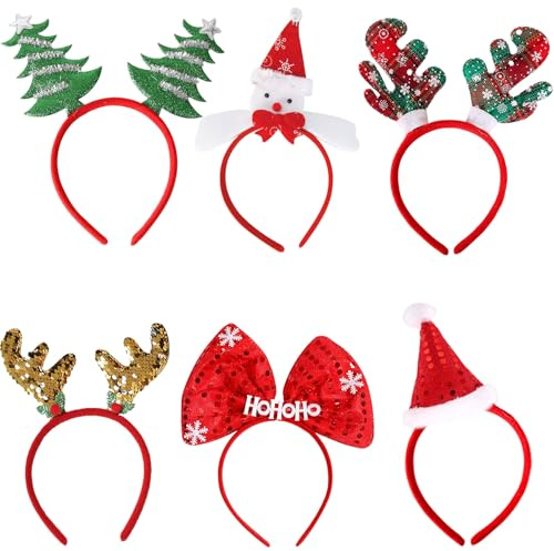 SSKHE Confezione da 6 cappelli natalizi per feste di Natale, per feste di Natale, per feste di Natale, per adulti