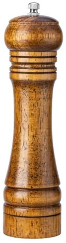 Moulin à poivre manuel en bois - Moulin à poivre réglable - Rechargeable - Pour table de cuisine - 25,4 cm, 20,3 cm, 12,7 cm (M)