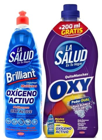 FAMILYCOM. Multiusos Oxigeno Activo La Salud 1L y Oxy Dual 1,5L Pack Quitamanchas.