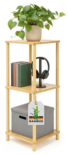 Allyson® Badezimmerregal – Holzregal 3 Etagen, Leichte Montage. Vielseitig einsetzbar als Küchenregal, Standregal, Bücherregal, Aufbewahrungsregal, Kitchen Shelf Regale für Küche & Flur