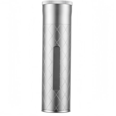 Racocou Robust och hållbar aluminiumlegering 3-4 cigarrtub – Utrustad med hygrometer och luftfuktare – Lyxig födelsedagspresent för män till pappa och make,Grey