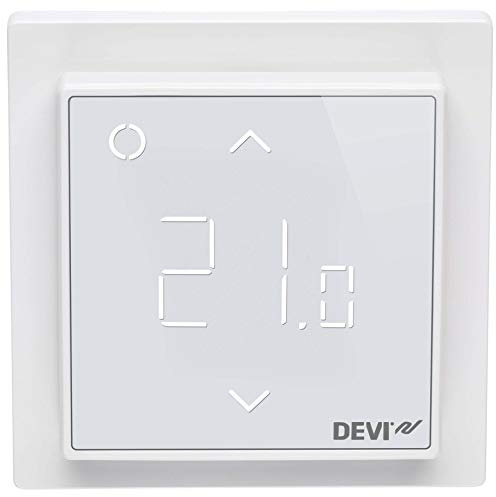 DEVI Raum+BodenThermostat 140F1140 RAL9016 Raumthermostat/Uhrenthermostat 5703466239629, Weiß, x