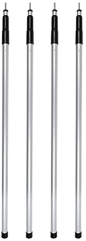noorsk® Aufstellstangen Set Aluminium 4 oder 6 Stück Teleskopstangen 80-180 cm oder 100-240 cm für Vorzelte, Planen, Tarps | Big - 4 Stück