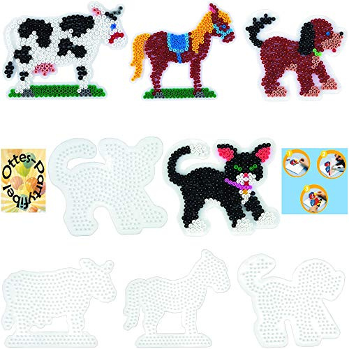HHO HAMA Bügelperlen-Bastel-Set midi-Stift-Platten-Set midi Pferd + Kuh + Hund + Katze #5