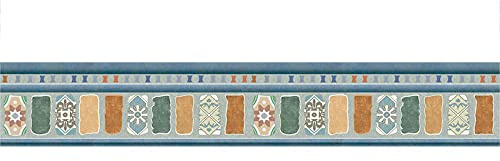 Tapetenbordüre selbstklebend Blau PVC Sockelleiste Dekorative Bordüre Selbstklebende Home Bordüre Küche Tapetenbordüre selbstklebend für Badezimmer Wohnzimmer 15X300CM