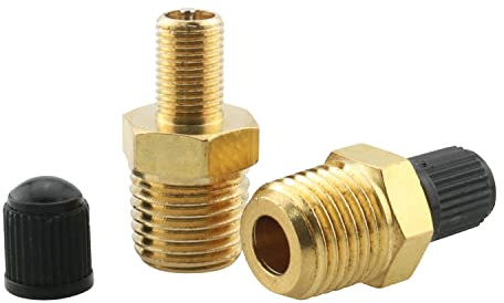 WHYHKJ 2pcs 1/4 NPT Solid Brass Air Compressor Tank Fill Valve Hexagonal Valves Motorcycle Hexagonal Shock Absorber Valves