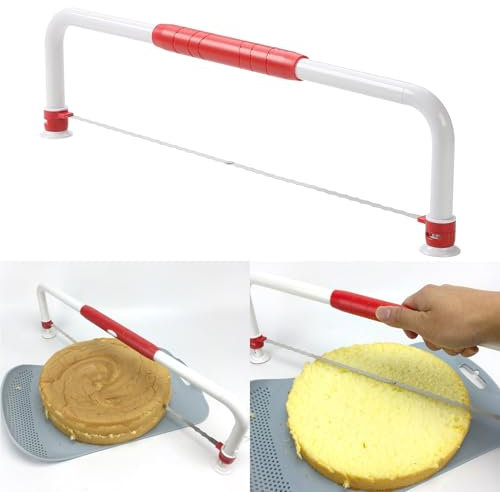 XL Adjustable Cake Leveler Slicer Cutter for 6-16 Inch Large Layer Cakes, Stratification Auxiliary Leveling Baking Tool, Bread Slicer, Toast Cutter, Stainless Steel Food Saw