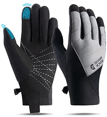 ROCKBROS Fahrrad Handschuhe Winter/Herbst Thermo Sporthandschuhe Vollfinger Stoßfeste Fahrradhandschuhe zum Radfahren, Laufen, Wandern Herren/Damen