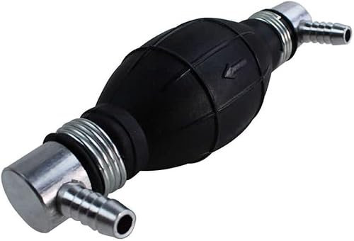 Poire Pompe d'Amorçage Universelle pour Système d’Alimentation Gasoil ou Essence Coudée des Deux Cotés à 90° - Sortie de 8mm avec Clapet Anti Retour