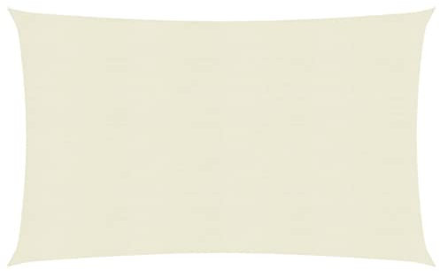 Higsose Wasserdicht Rechteckig Sonnensegel Mit Ösen 160 g/m² UV Schutz HDPE Sonnenschutz Terrasse Seilspann Sonnenschutzrollo Außen Sun Sail Creme 8x6m