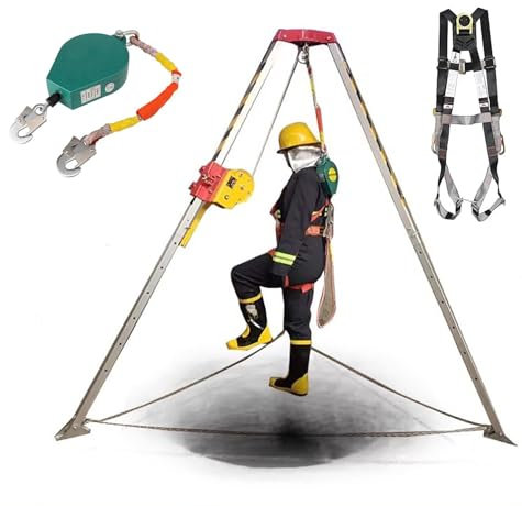 Trépied de sauvetage Treuil De Trépied De Sauvetage En Espace Confiné Par Câble De 98' 1200lbs 1800lbs 2600lbs, Équipement De Levage Et De Sauvetage De Jambes Réglables De 7 Pieds, Treuil À Trépied fo