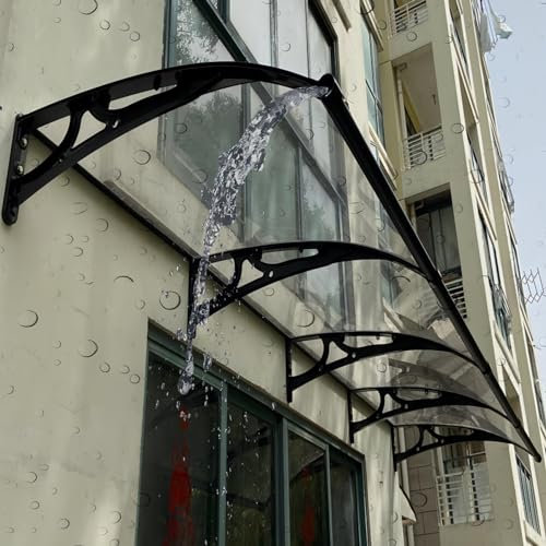 Porte d'entree auvent avec évier de guidage, Extérieur aluminium auvent de terrasse, moderne marquise de porte exterieur, Protection contre la pluie et la neige,Protection UV, silencieux. ( Color : Ne