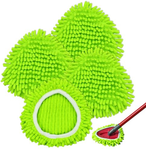 Bodenwischer Ersatzbezug Mikrofaser ,Wischmop Ersatzkopf Kompatibel mit Vileda Turbo EasyWring&Clean Spin Mop System Ersatzwischkopf Wischmopp Ersatzbezug 4 Stück
