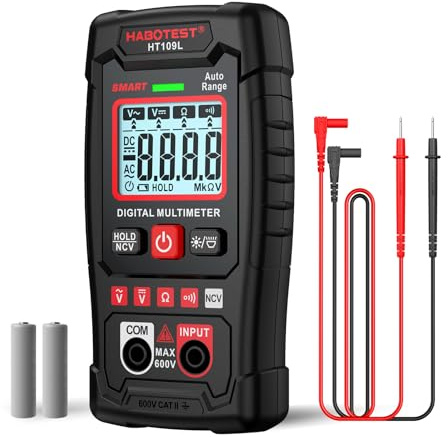 Digital Multimeter Tester, HABOTEST 4000 Counts, Smart Measurement,Measures AC/DC Voltage, Ohm Volt Amp Meter, Non-Contact Voltage Tester Function, Resistance, Diodes,Continuity,Tests Live Wire