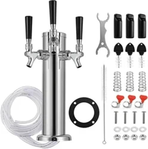 AMEEDA Single Faucet Draft Beer Tower Beer Tower, Draft Beer Kegerator Tower Dispenser, Home 3'' Polished Beer Column With Tubing Wrench Tools(Size 3)