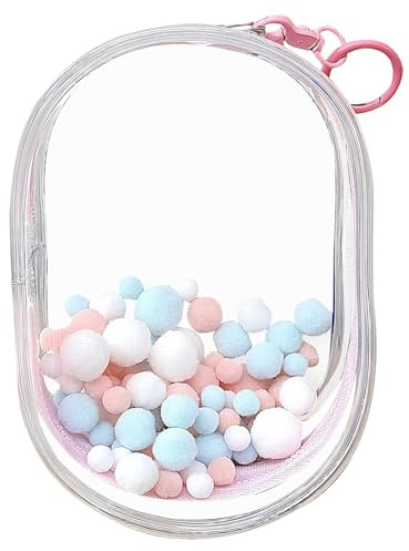 Docka bärväska klar – robust bärväska kompakt dockvisningsväska, liten dockväska, bärväska, bärbar, figurer och dockors bärväska, genomskinlig figur visningsväska, Rosa, Refer to description, Unisex