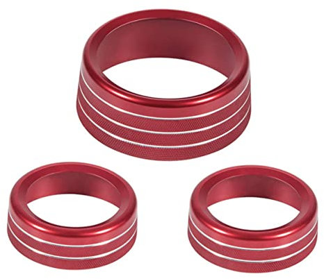 ULTECHNOVO 3stücke Teiliges Klimaanlage Knopf Abdeckung Für Dekorative Ringe Für Auto Innenraum Einfache Installation Schutz Vor Kratzern Stilvolles Design