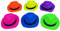 Pack de 6 sombreros de fiesta neón, jazz, sombreros de rendimiento colorido, sombrero fluorescente