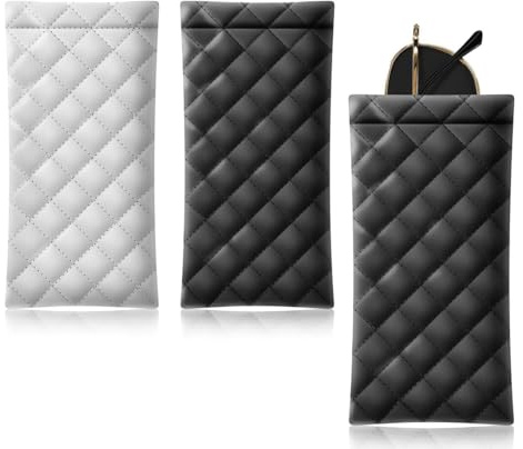 2 Pcs Custodia Occhiali Morbida, Custodia per Occhiali da Sole Morbida a Scatto per 2 Occhiali da Sole in Microfibra per Donna e Uomo, Unisex