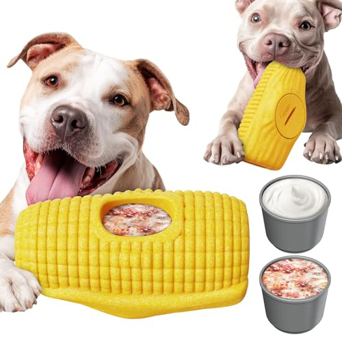 BSISUERM Interactive Dog Toys for Aggressive Chewers, Indestructible Dog Chew Corn Stick Enrichment Toy for Large Medium Dogs, Frozen Dog Treat Holder for Boredom to Keep Them Busy, Reduce Anxiety