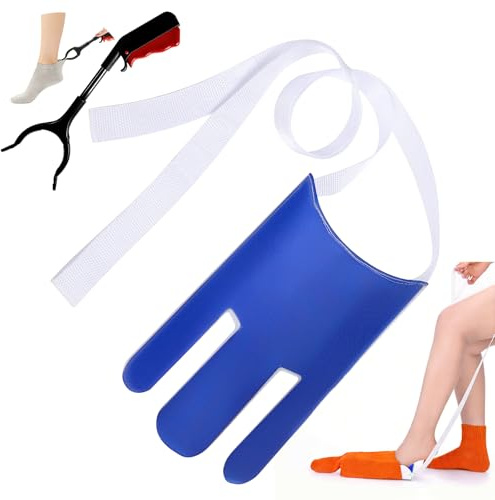 Socken Anziehhilfe Und 30 cm Greifzange, Sockenanziehhilfe Nach Hüftoperation, Strumpfanziehhilfe, Sockenanzieher Für Senioren, Schwangere Und Immobile Menschen