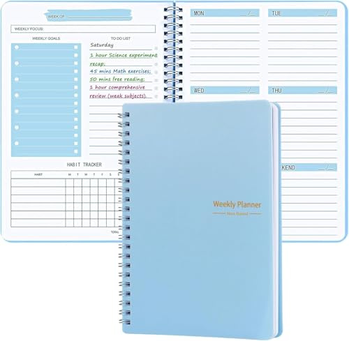 SEEALLDE A5 Weekly Planner Notebook Undate To Do List with Habit Tracker for Students, Teachers and Worker