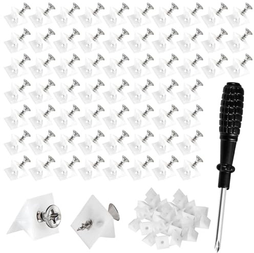 250 Stück Rückwandverbinder, Schrankrückwand Befestigung, Schubladen Keile, Durchhängende Schubladenböden（mit Schrauben Und Schraubenschlüssel）, Schubladenkeildichtung, Halterung, Stabilisator