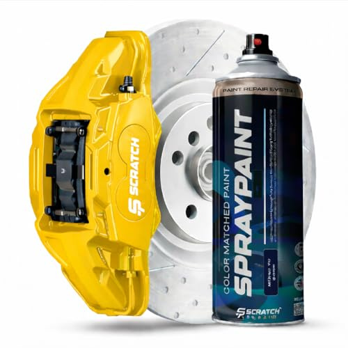 Scratch Repair - Performance Yellow Heat-Resistant Brake Caliper and Drum Paint Spray, 400ml Aerosol, High-Temperature Durability up to 200°C