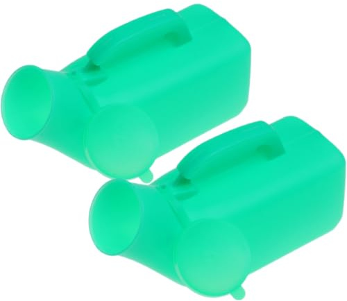 Alipis Urinoir Portable pour Hommes 1200 Ml en Plastique Vert, Réutilisable et Facile à Nettoyer, Lot de 2, pour Soins aux Patients et Escalade Couleur Aléatoire