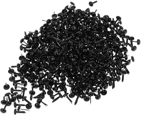 SWOOMEY Kleiner Musterbeutelklammern 500 Stück Schwarze Runde Metallklammern für Bastelarbeiten und Papierhandwerk Selbstgemacht Bastelset