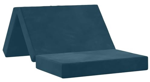 vidaXL Fällbar Soffbed 100 x 67 x 45 cm Blå, Sovrum, Vardagsrum, Fällbar Soffbädd, Kompakt Soffa, Gästsäng, Mångsidig Möbel till Besökare