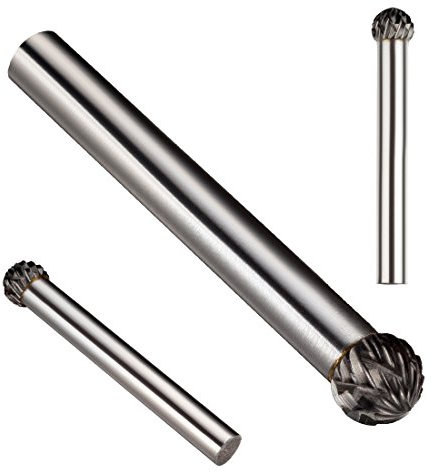 sourcing map Fraise Rotative Lime en carbure de tungstène à double coupe Tige de 6 mm et diamètre de tête de 8mm