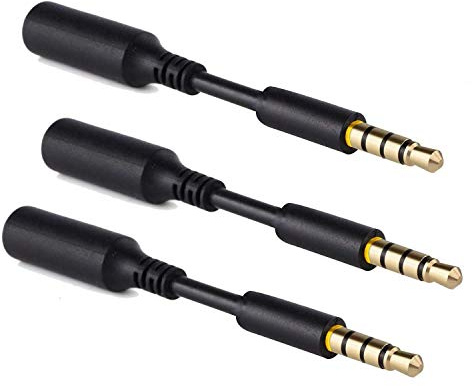 baolongking Headphone Jack Extension Adapter 3.5mm Male to Female Audio Lead Extender Stereo Aux Port Extender for Speaker Amp Soundbar MP3 Player Car TV Laptop PC Phone (3pcs)