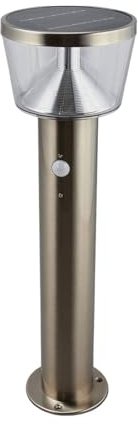 Lindby LED Solarleuchten Antje mit Bewegungsmelder (spritzwassergeschützt (Modern) in Alu aus Edelstahl (1 flammig,) - Solarlampe Solarleuchte Garten
