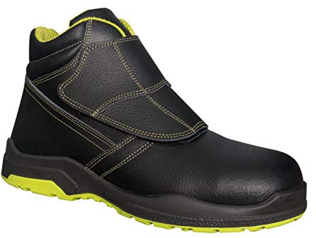 Lion Safety VEGAS Stivale S3 saldatore in pelle naturale, senza metallo, Nero Verde, 40 EU