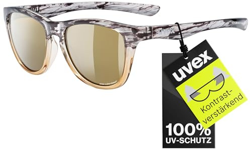 Uvex LGL 48 CV - Sonnenbrille für Damen und Herren - starker Schutz vor Sonnenstrahlung - kontraststeigernd - amber transparent/mirror champagner - one size