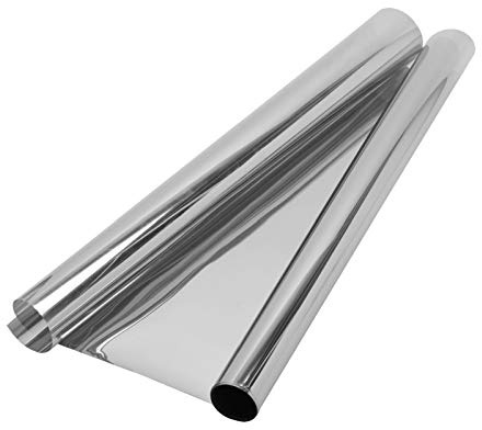 YORKING One-Way Mirror Film - Silver Mirror Glass Film Privacy Sunscreen Window Sticker - Heat Insulation - 99% UV Protection - Adhesive-Free Self-Adhesive - 1M*50CM